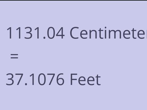 1131.04 CM TO FEET