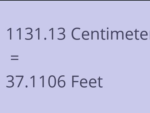 1131.13 CM TO FEET