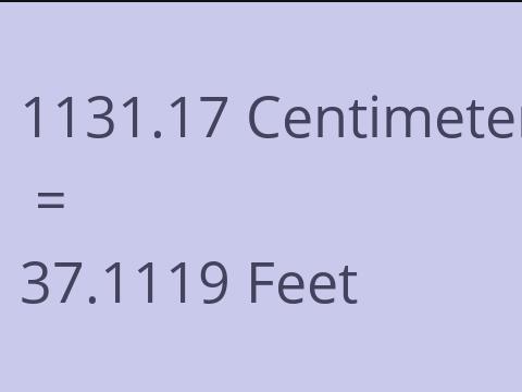 1131.17 CM TO FEET