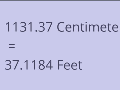 1131.37 CM TO FEET