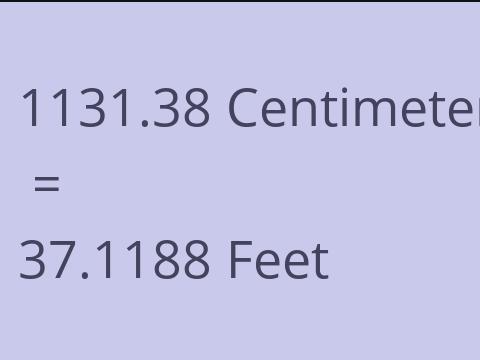 1131.38 CM TO FEET