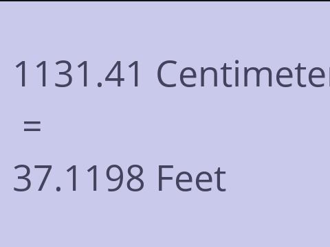 1131.41 CM TO FEET