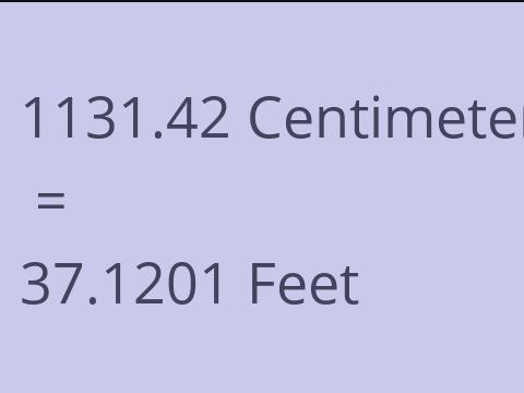 1131.42 CM TO FEET