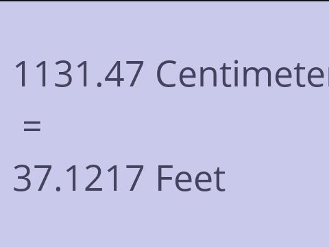 1131.47 CM TO FEET