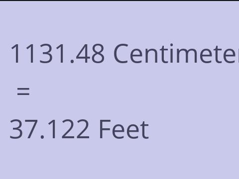 1131.48 CM TO FEET