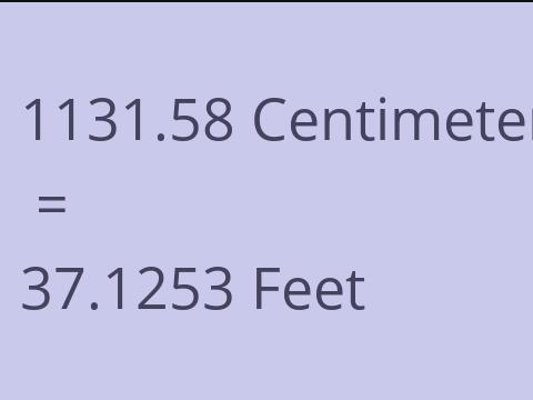 1131.58 CM TO FEET