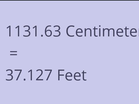 1131.63 CM TO FEET