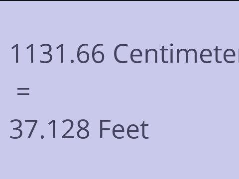 1131.66 CM TO FEET