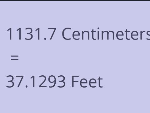 1131.7 CM TO FEET