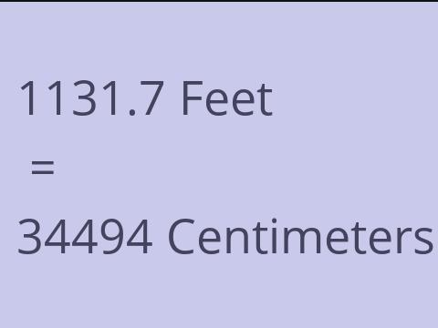 1131.7 FEET TO CM