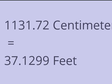 1131.72 CM TO FEET