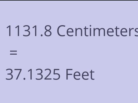 1131.8 CM TO FEET