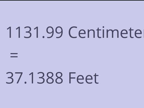 1131.99 CM TO FEET