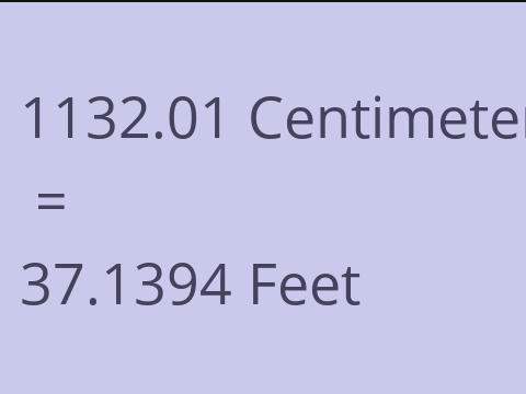 1132.01 CM TO FEET