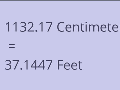 1132.17 CM TO FEET