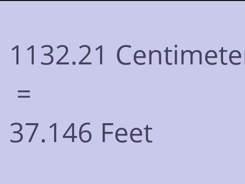 1132.21 CM TO FEET