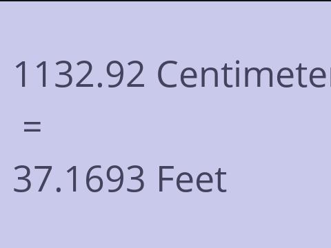 1132.92 CM TO FEET