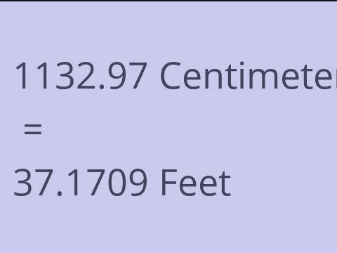 1132.97 CM TO FEET