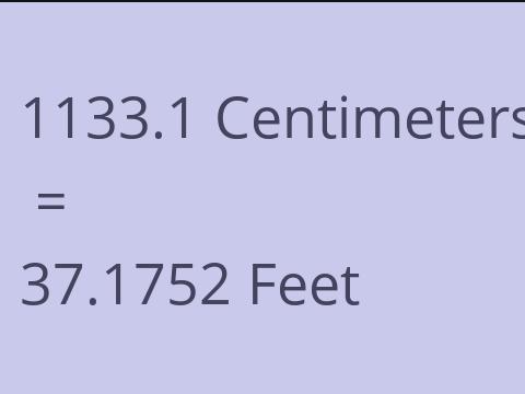 1133.1 CM TO FEET