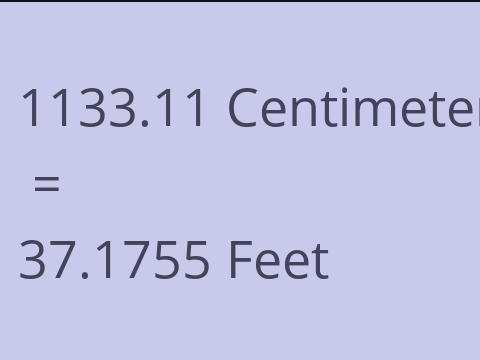 1133.11 CM TO FEET