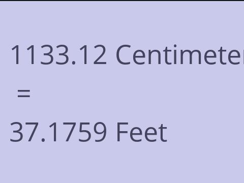 1133.12 CM TO FEET