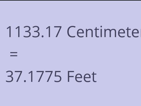 1133.17 CM TO FEET