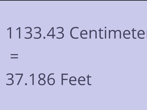 1133.43 CM TO FEET