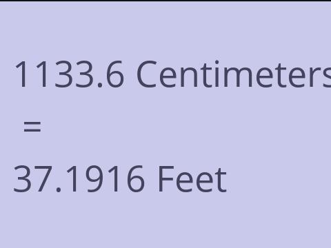 1133.6 CM TO FEET