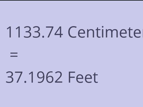 1133.74 CM TO FEET