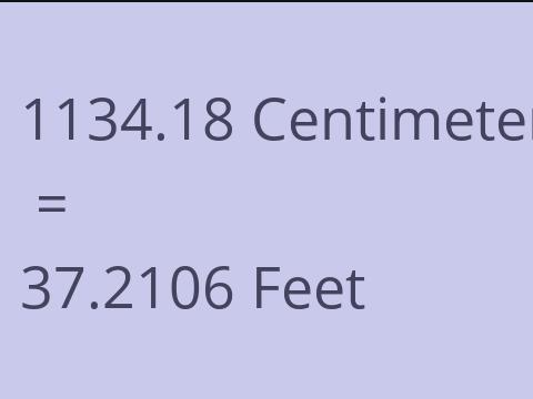 1134.18 CM TO FEET