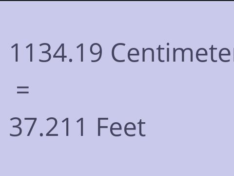 1134.19 CM TO FEET