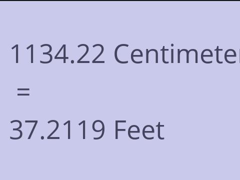 1134.22 CM TO FEET