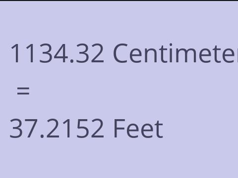 1134.32 CM TO FEET