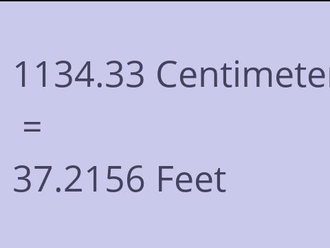 1134.33 CM TO FEET