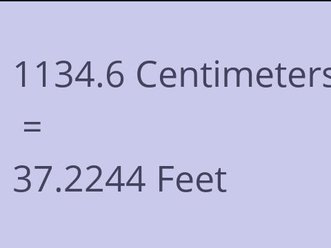 1134.6 CM TO FEET