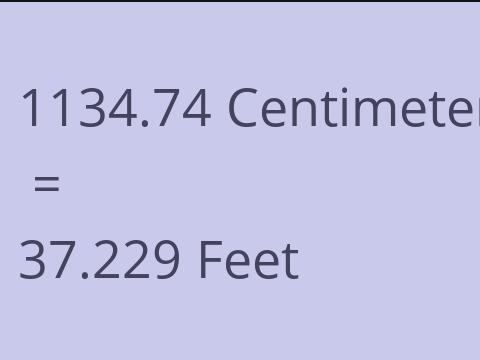 1134.74 CM TO FEET