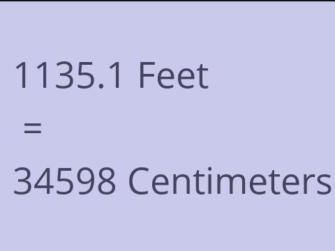 1135.1 FEET TO CM