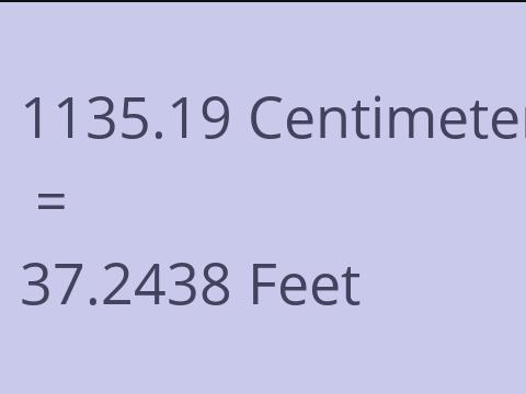 1135.19 CM TO FEET