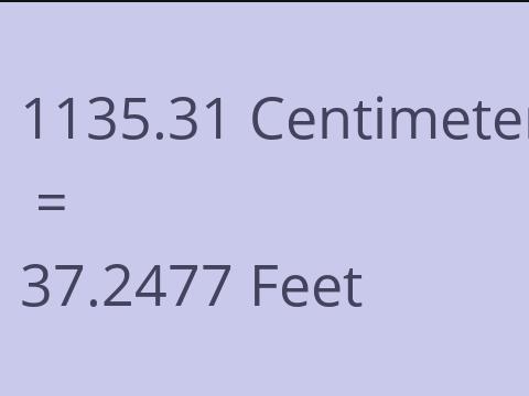 1135.31 CM TO FEET