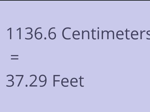 1136.6 CM TO FEET