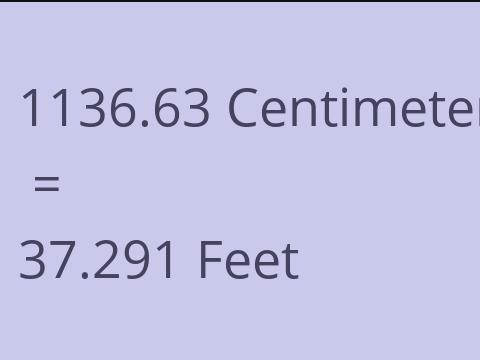 1136.63 CM TO FEET