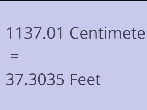 1137.01 CM TO FEET