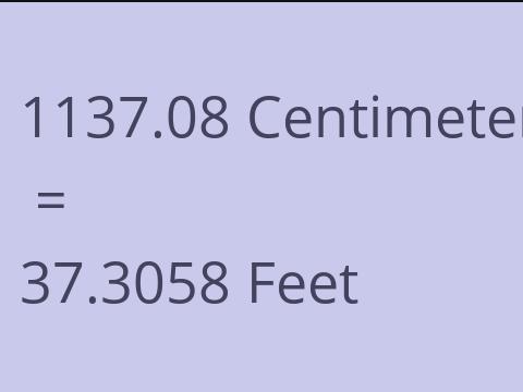 1137.08 CM TO FEET