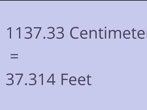 1137.33 CM TO FEET