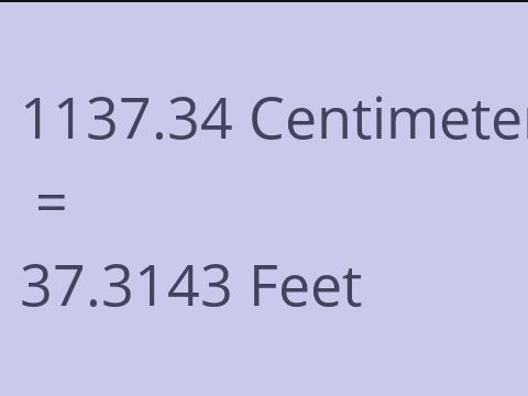 1137.34 CM TO FEET