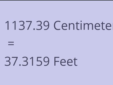 1137.39 CM TO FEET