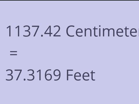 1137.42 CM TO FEET