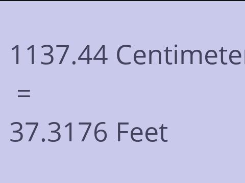 1137.44 CM TO FEET