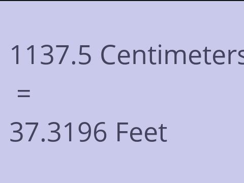 1137.5 CM TO FEET