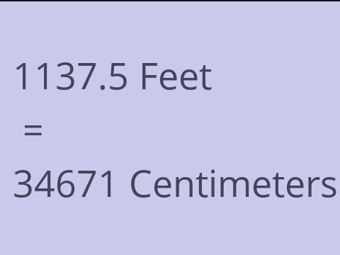 1137.5 FEET TO CM